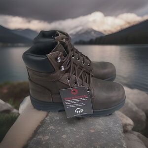 Wolverine Men Carlsbad 6" Waterproof Steel Toe Work Boots Size US 7.5 Brown